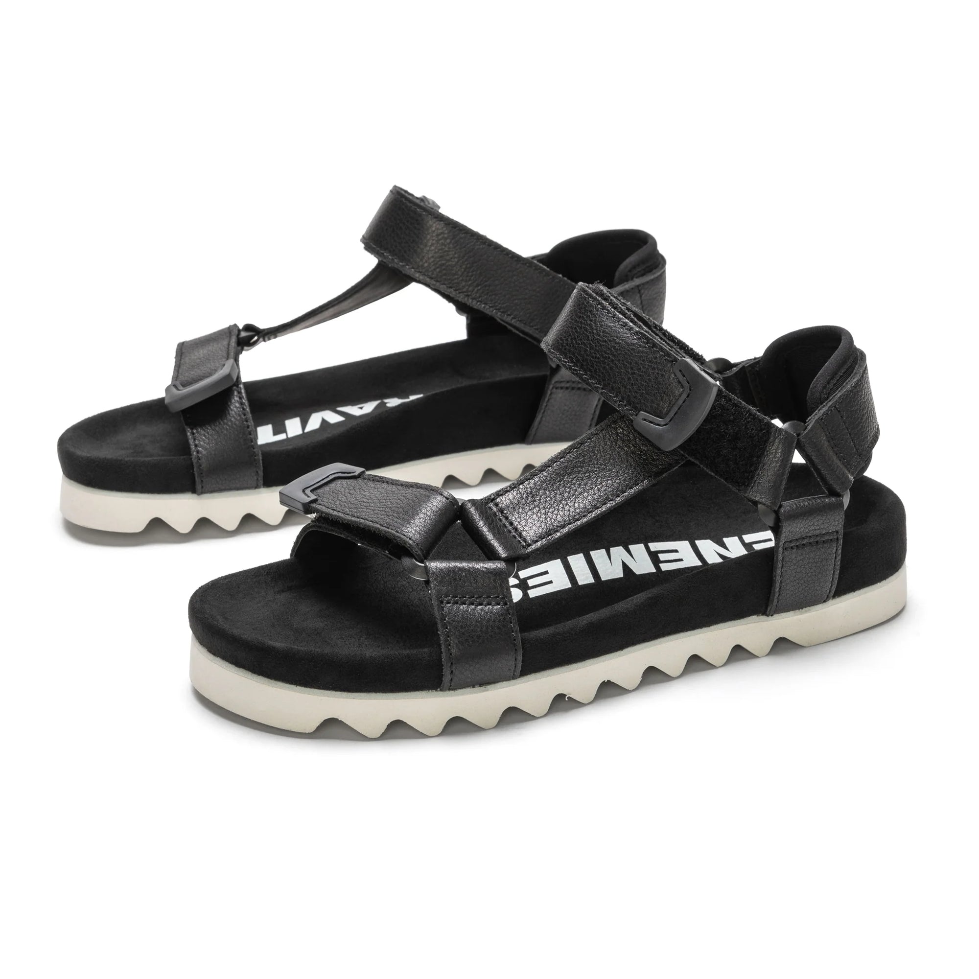 Rollie Sandal Tooth Wedge - Black