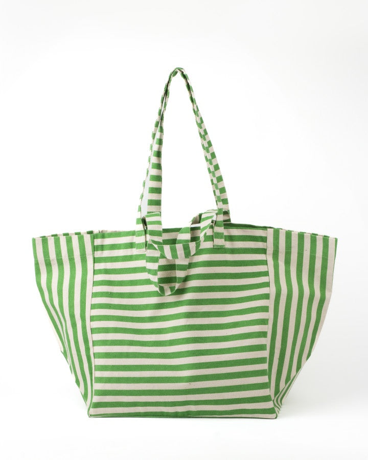 Stella and Gemma  Shopper Bag - Mint Stripe