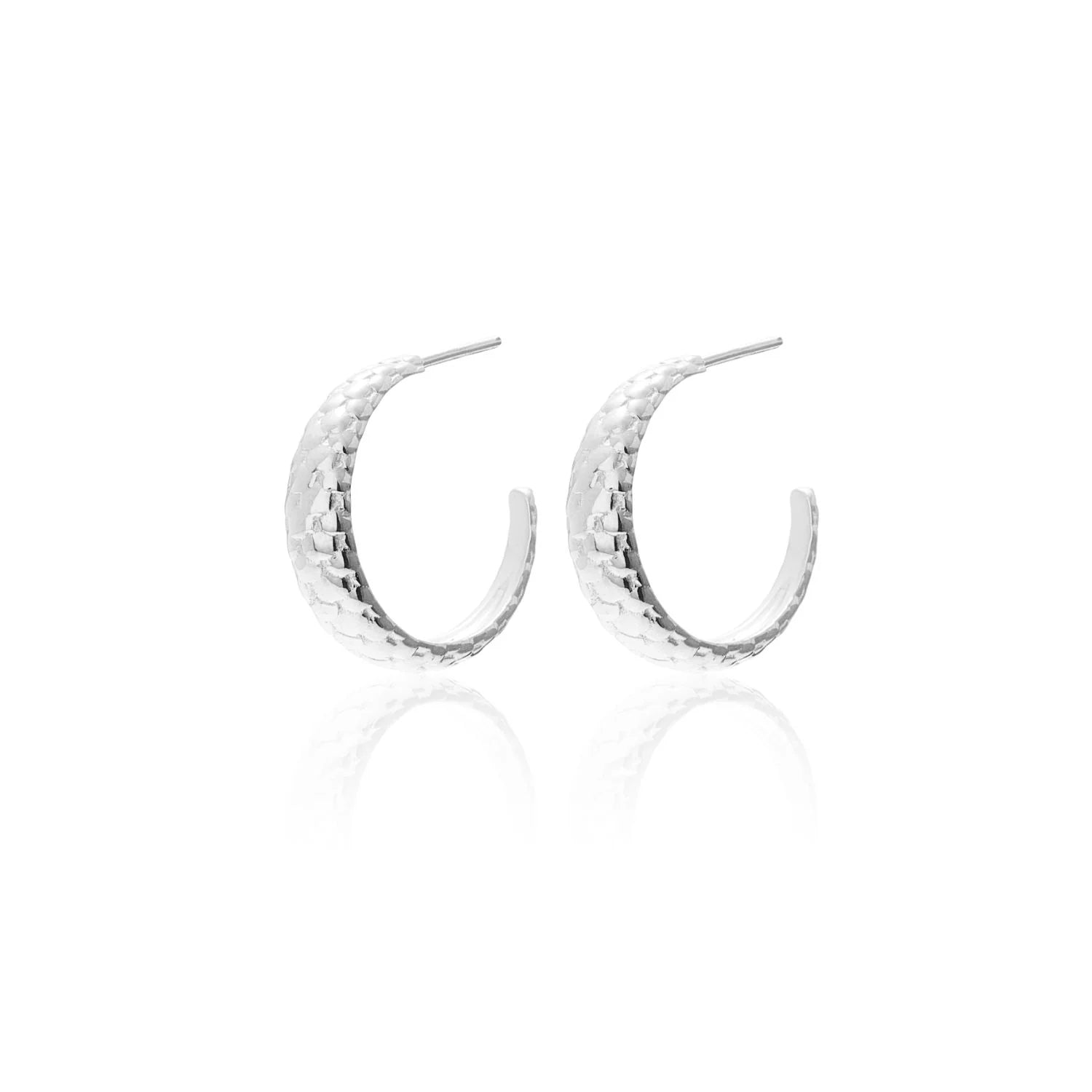 Silk & Steel Medium Infinity Hoops - Silver