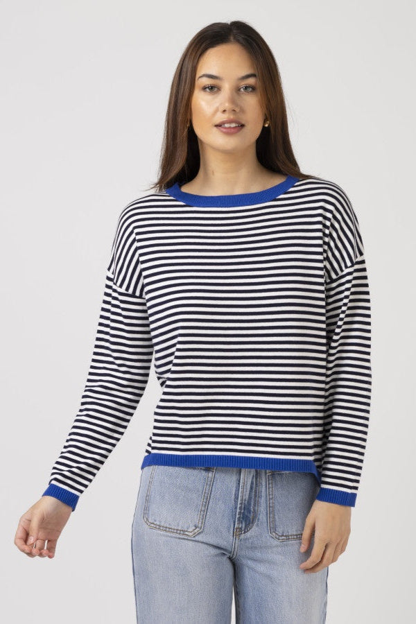 Stella &amp; Gemma Street Jumper - Navy Stripe