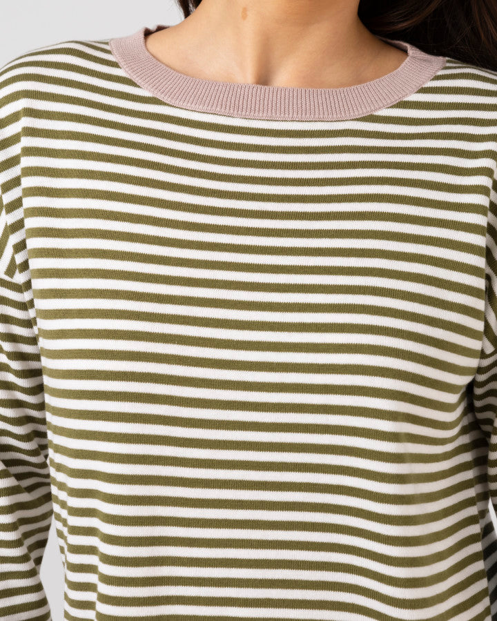 Stella & Gemma Street Jumper - Olive Stripe