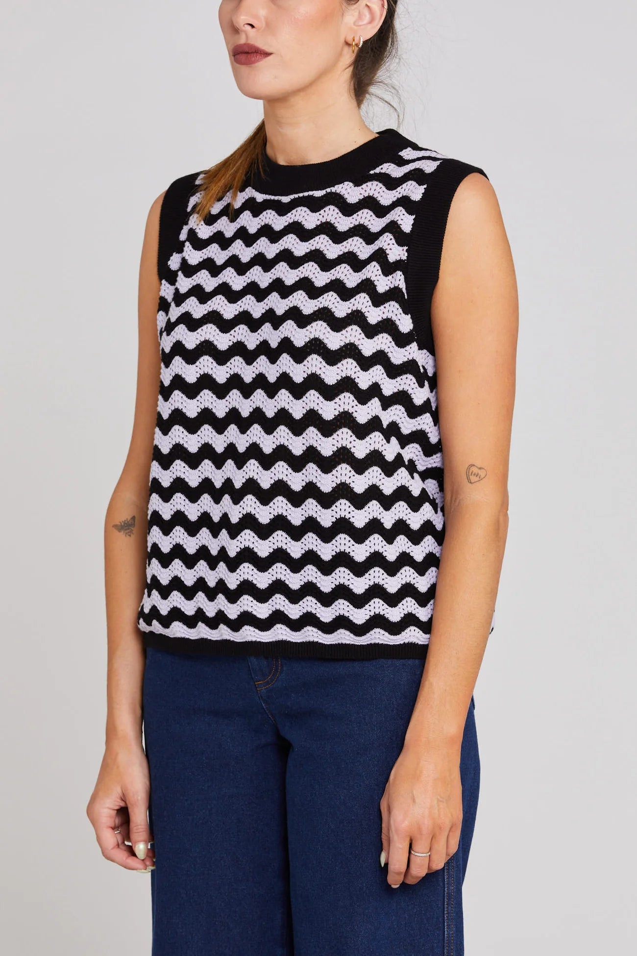 Thing Thing Squiggle Vest - Lilac Noir