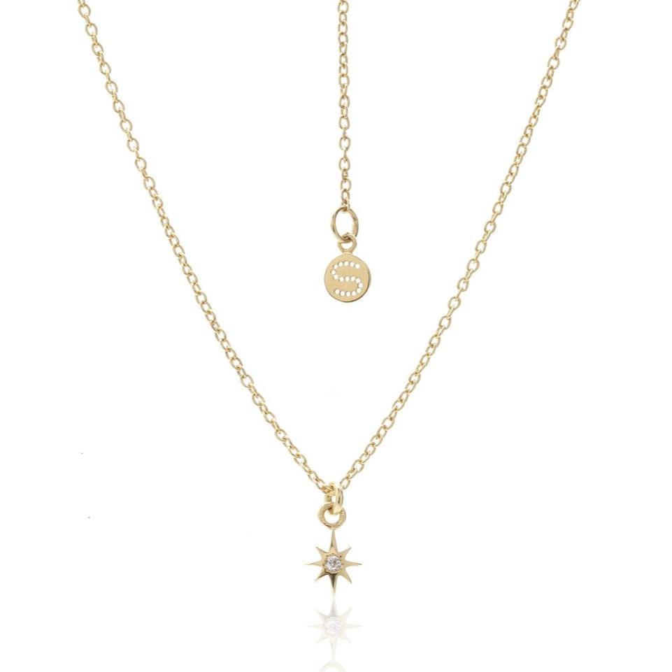 Silk &amp; Steel Superfine Guiding Star Necklace - Gold