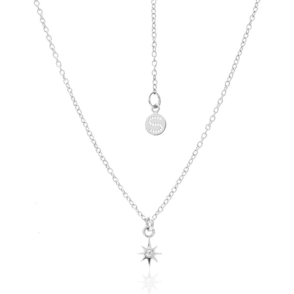 Silk &amp; Steel Superfine Guiding Star Necklace - Silver