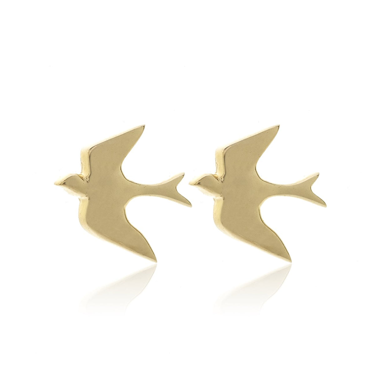 Silk &amp; Steel Swallow of Hope Studs - Gold