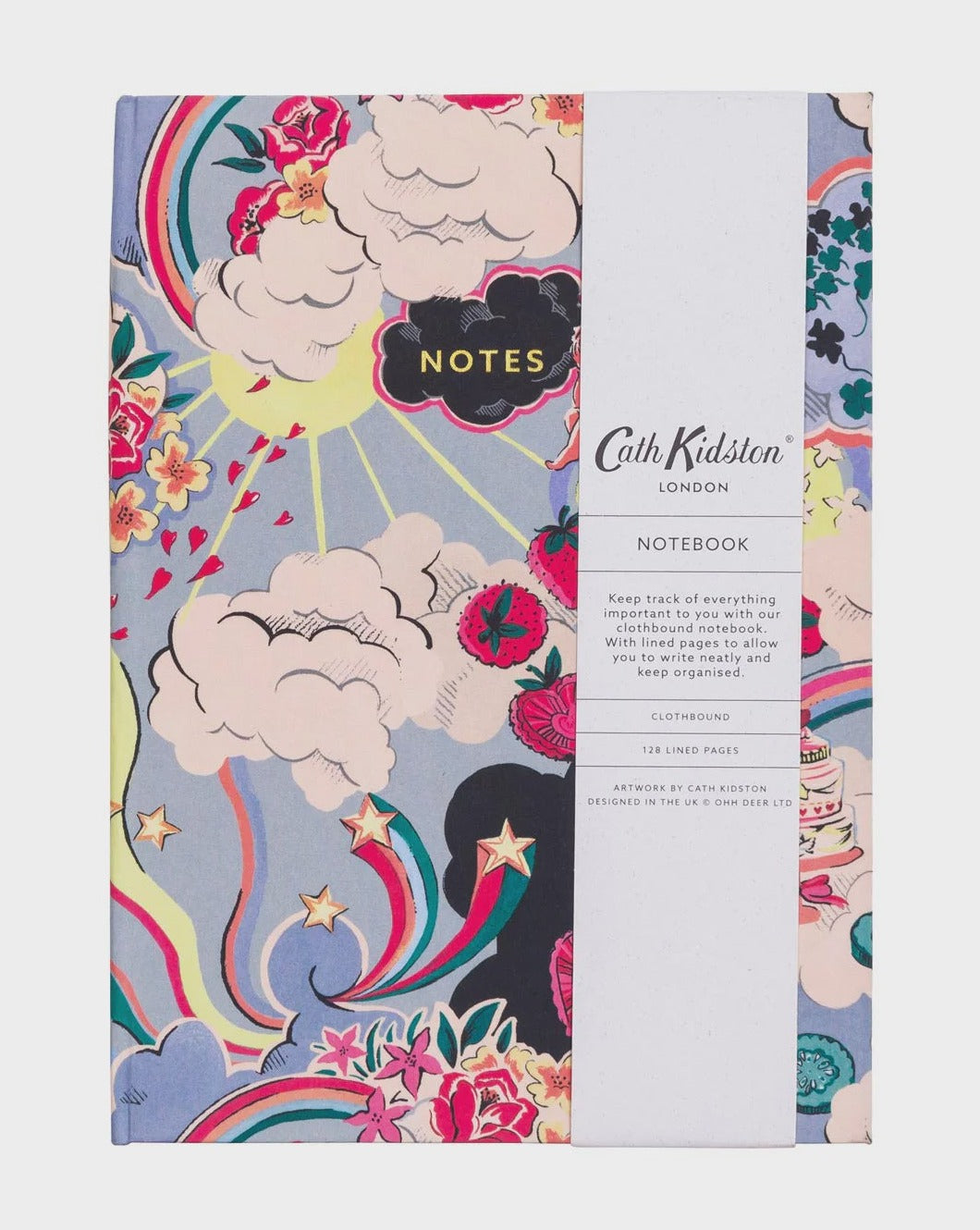 Cath Kidston A5 Cloth Notebook - Silver Linings