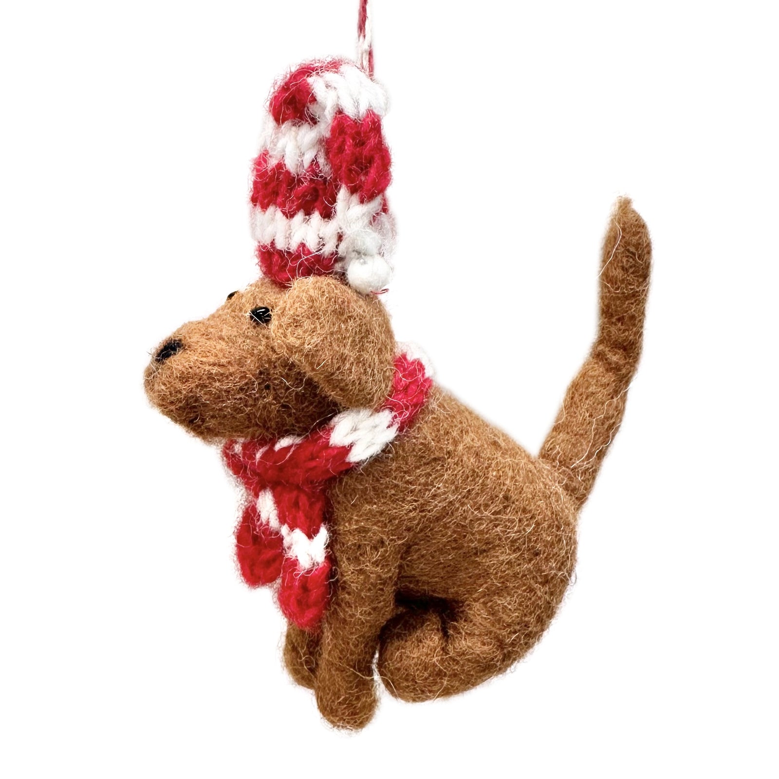 Nepalese Felted Xmas Decoration - Daniel Dog