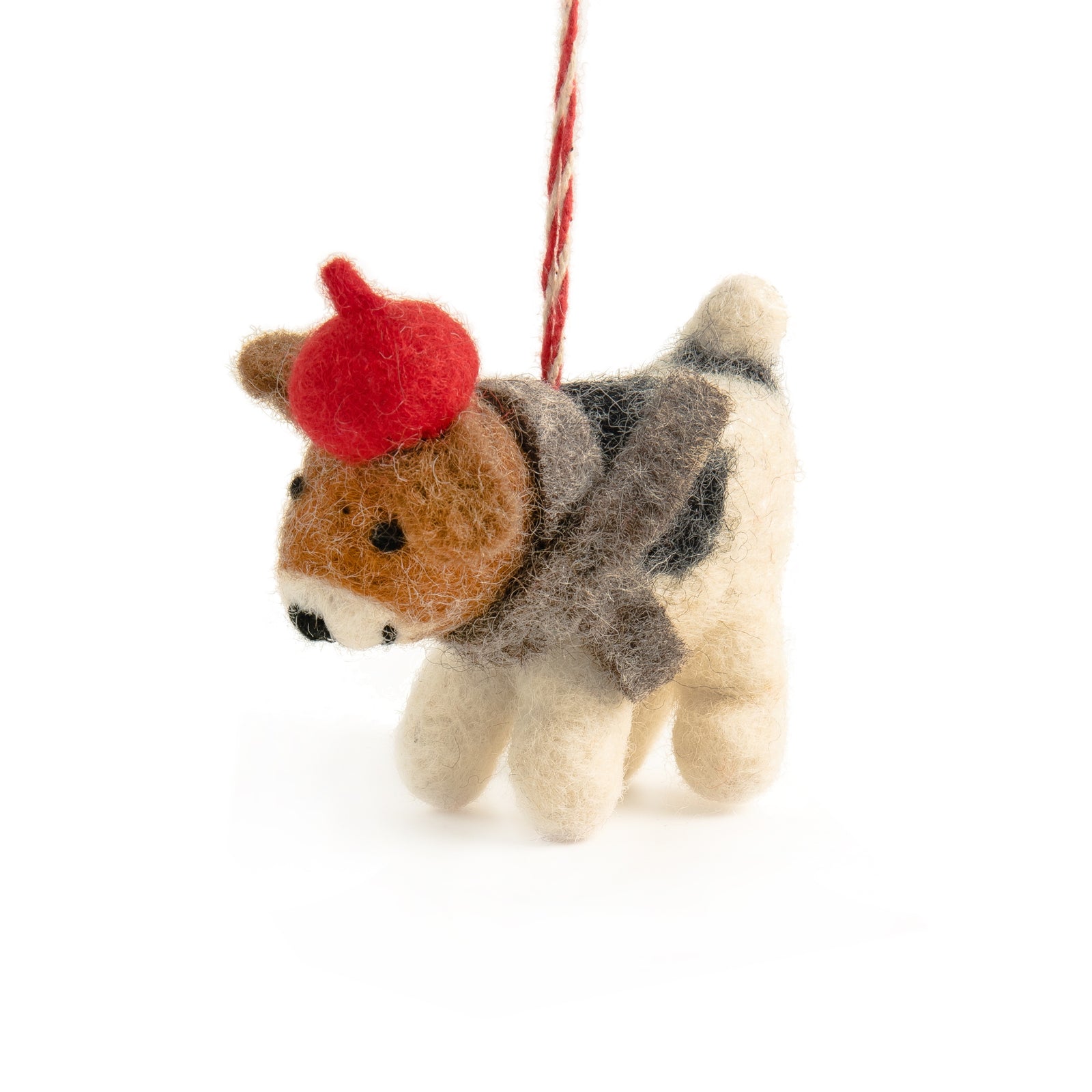 Nepalese Felted Xmas Decoration - Delilah Dog