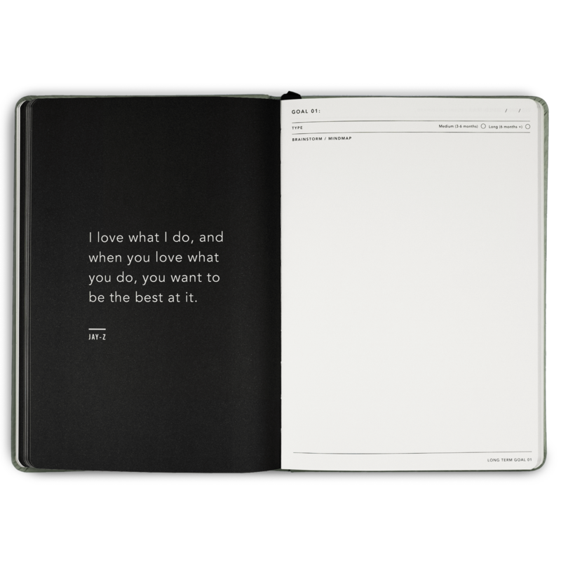 MiGoals Goals Journal - Black / A5