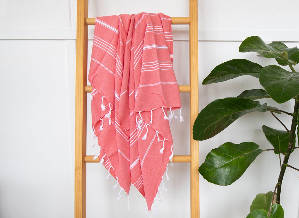 Izzy and Jean Classic Turkish Towel - Watermelon