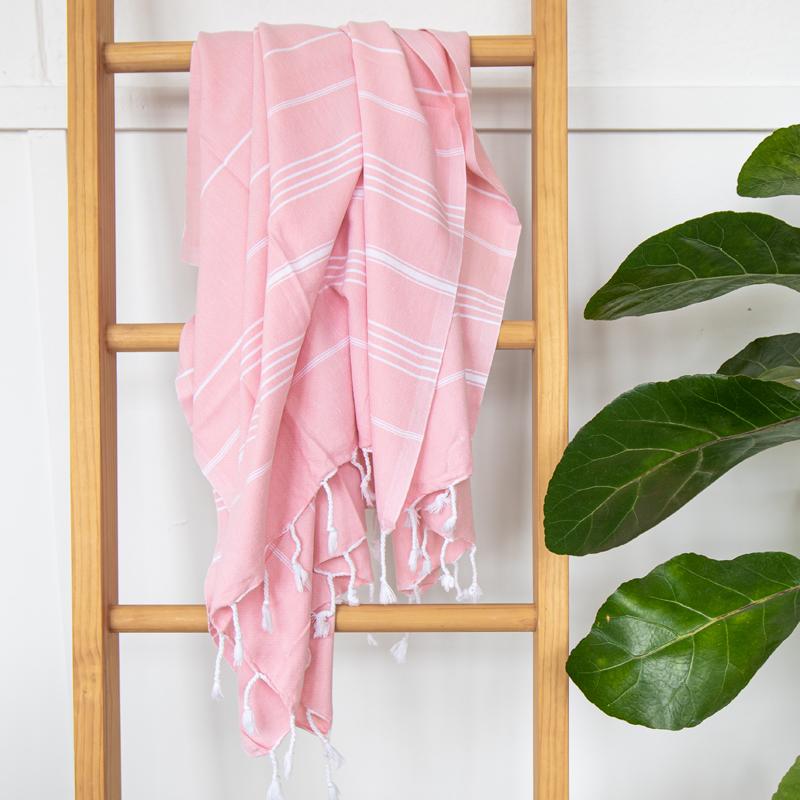 Izzy and Jean Classic Turkish Towel - Peony