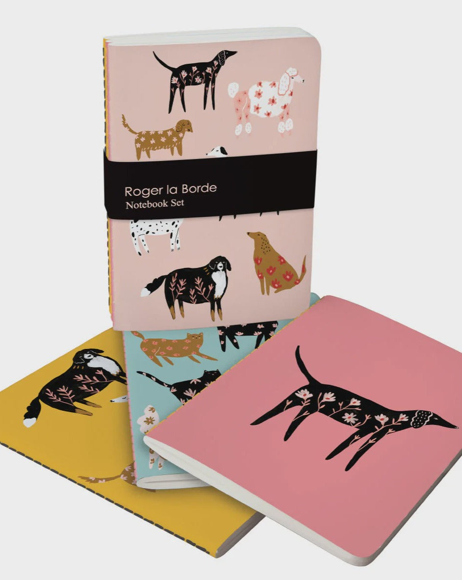 Roger La Borde Notebook Set - Ginger Pink Dogs