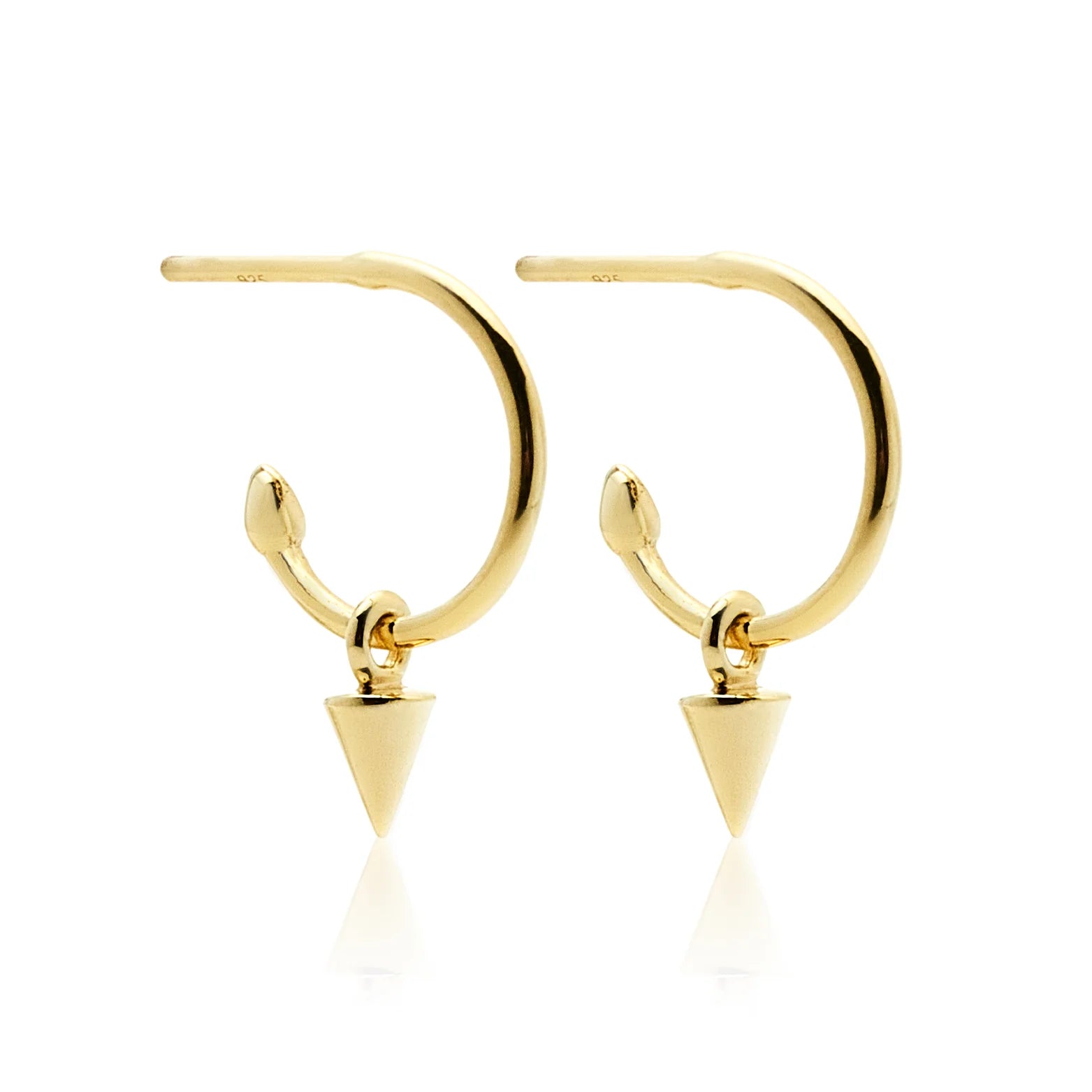 Silk & Steel Superfine Mini Spike Hoops - Gold