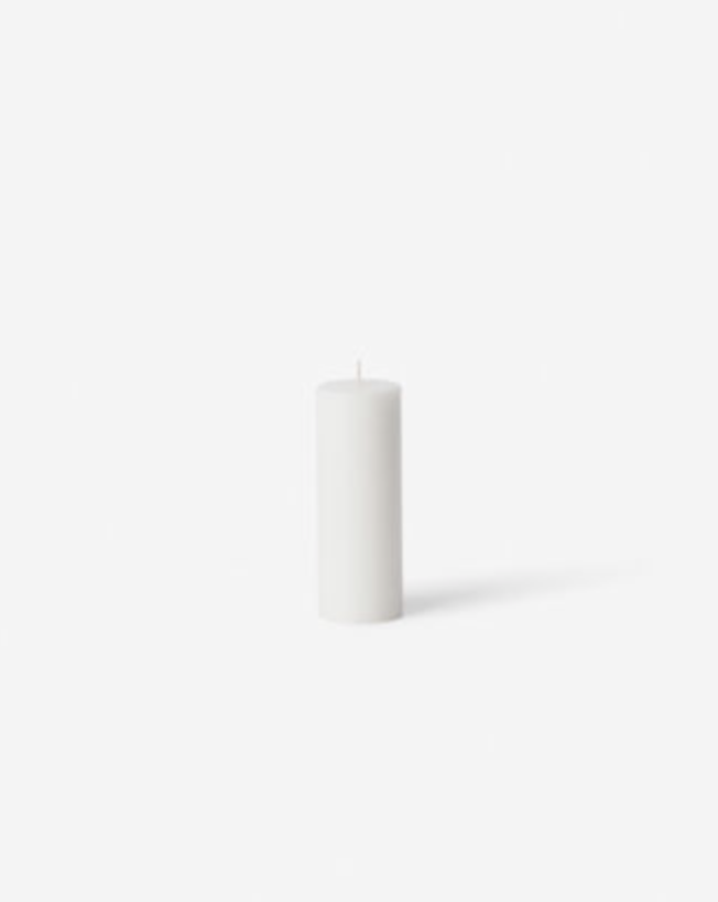 Citta White Pillar Candle - 7.5cm dia/12.5cm h