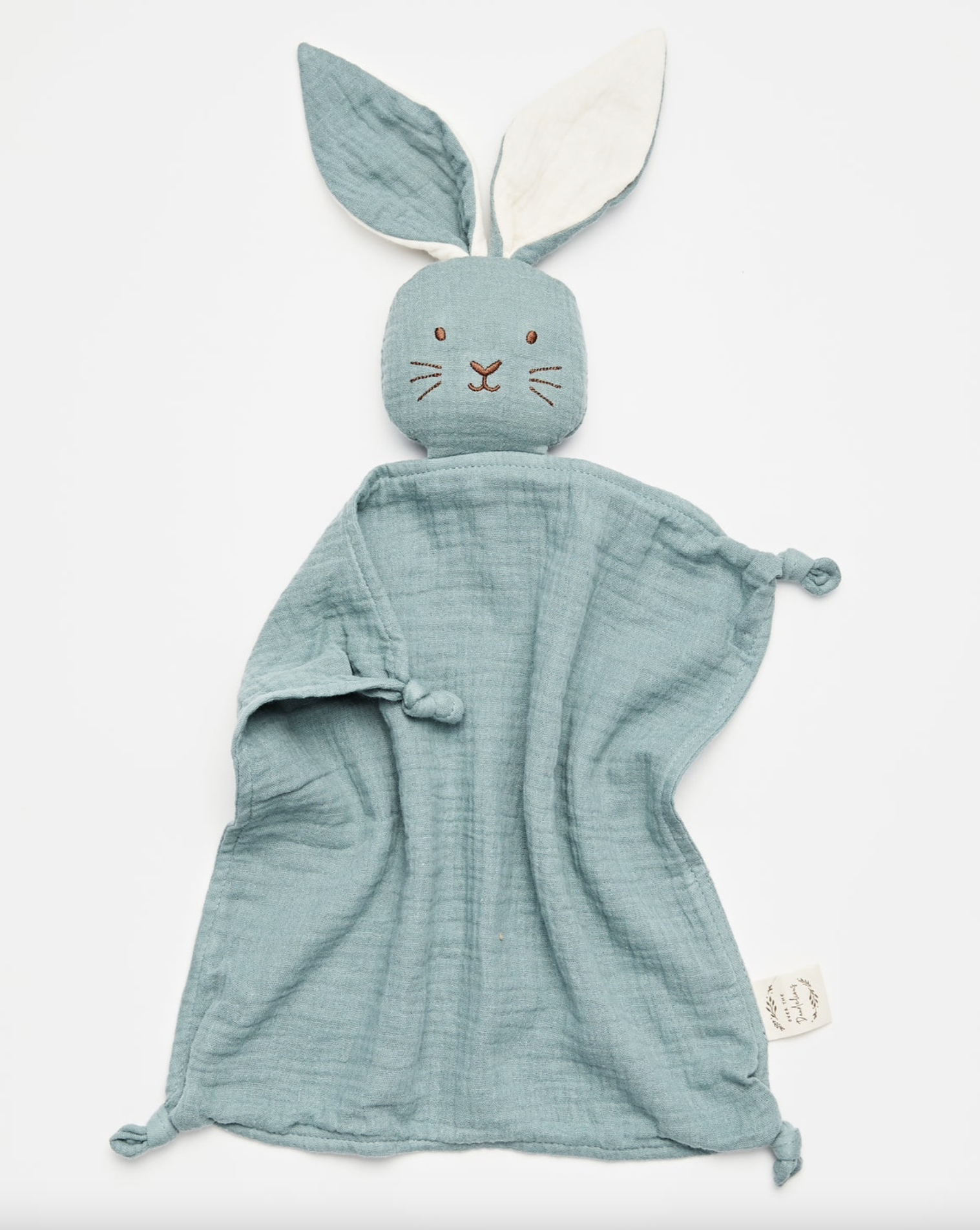 Over The Dandelions Bunny Lovey Comforter - Sage with Milk Ears