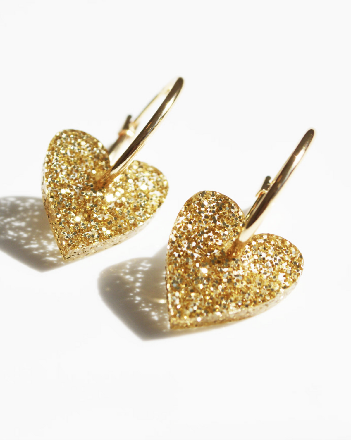 Hagen &amp; Co Mini Heart Earrings - Gold Glitter