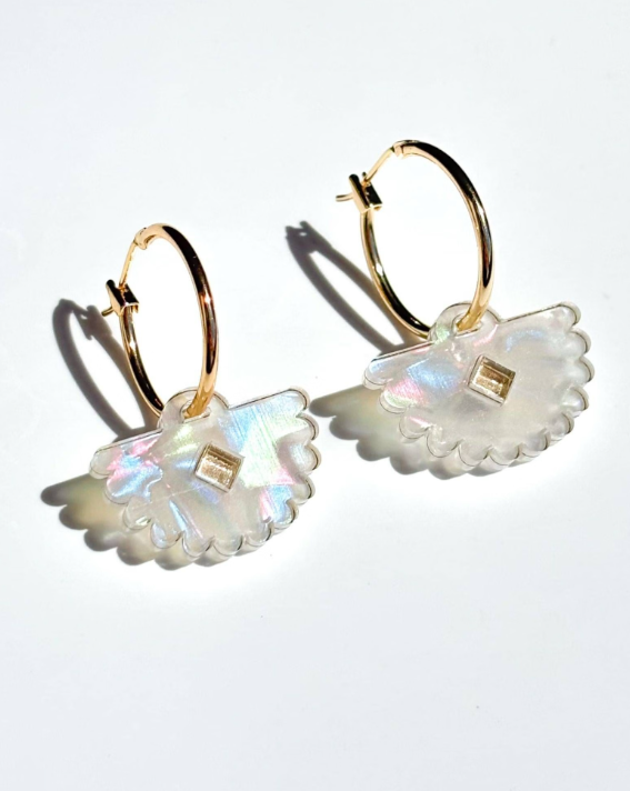 Hagen &amp; Co Fantail Earrings - Pearl