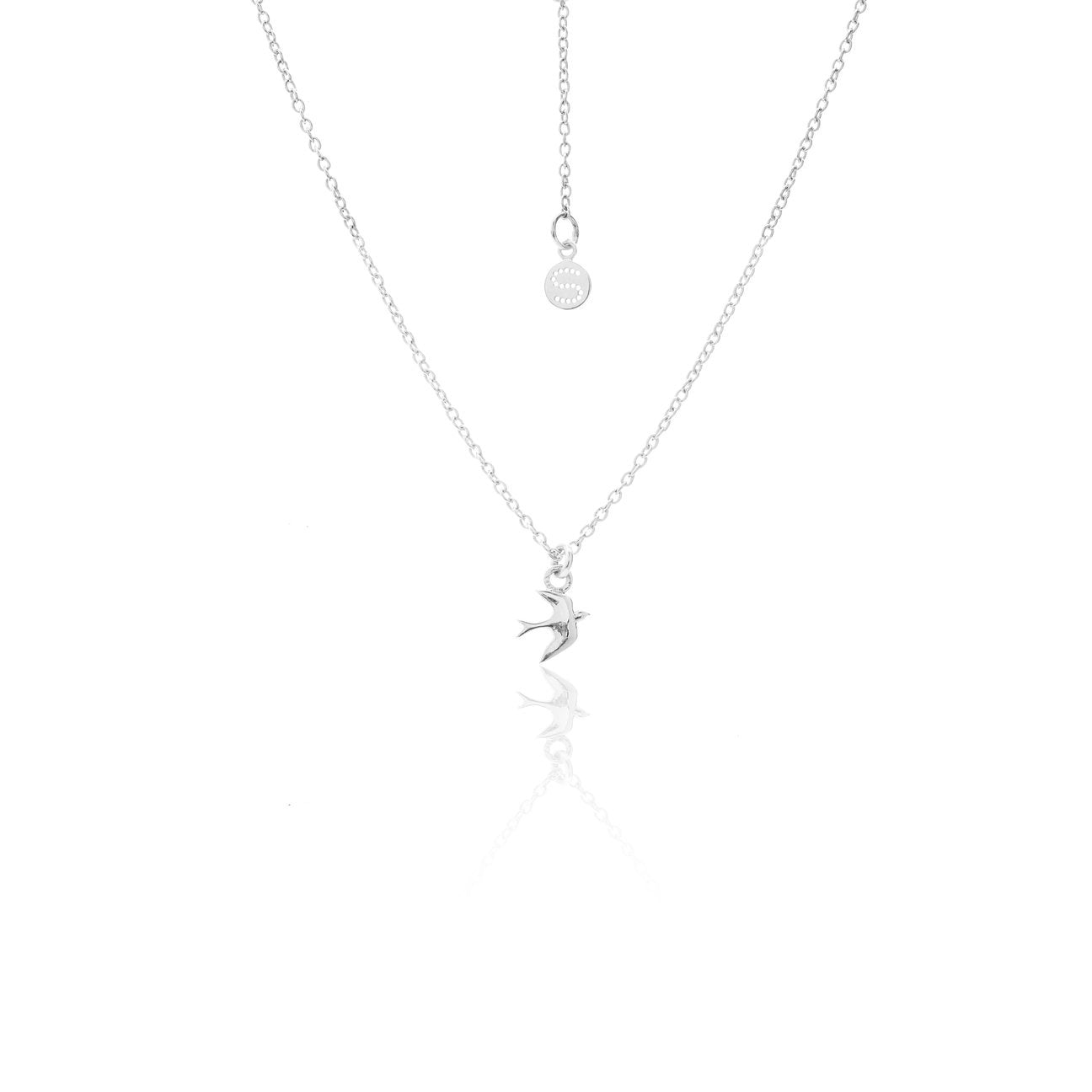 Silk & Steel Superfine Swallow Necklace - Silver