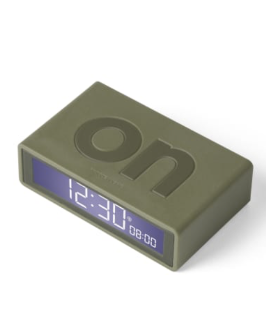 Lexon Flip Clock Olive 