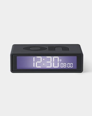 Lexon Flip+ Alarm Clock - Rubber Dark Grey