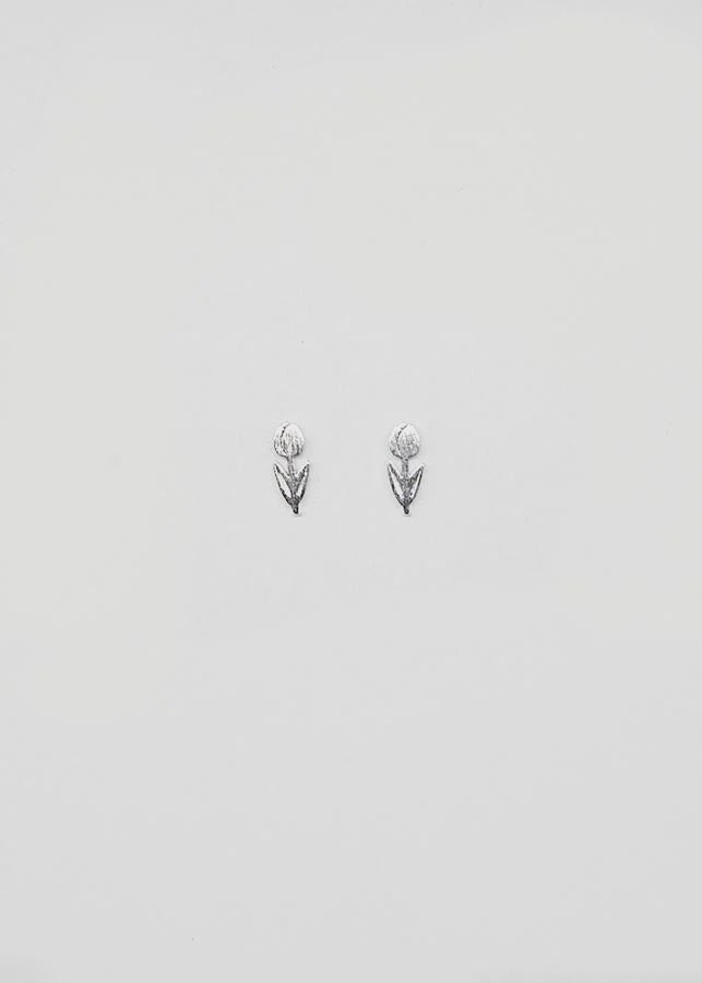 Stella and Gemma Tulip Stem Stud - Silver